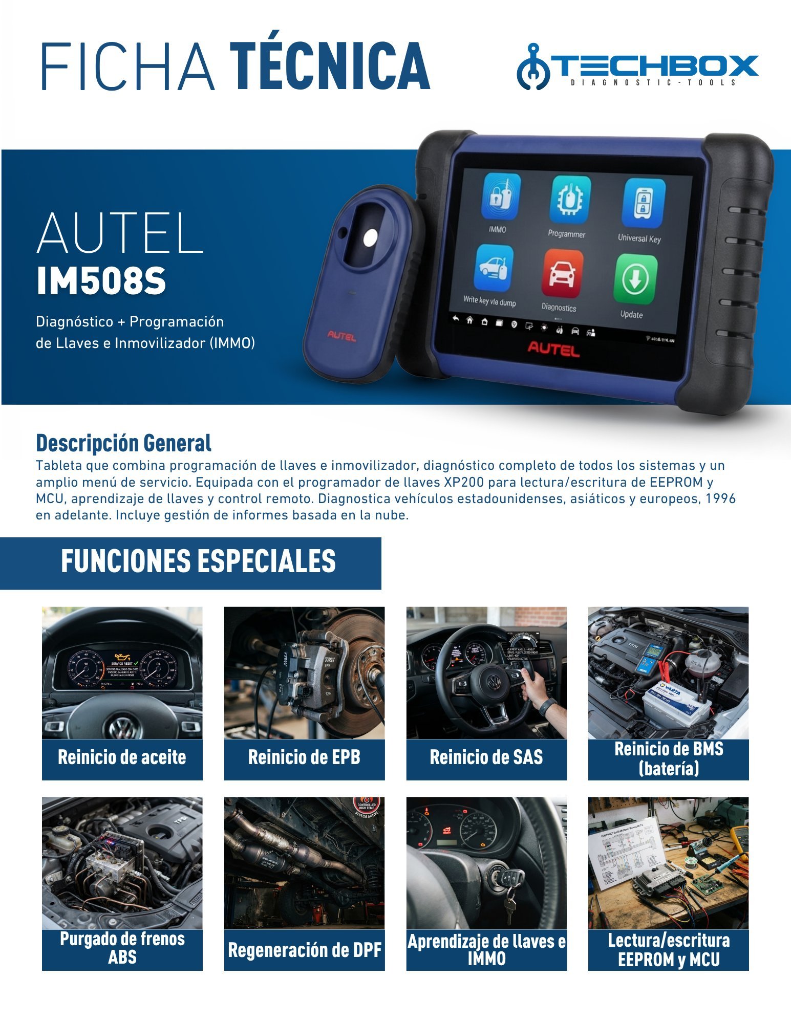 Ficha técnica Autel MaxiIM IM508S