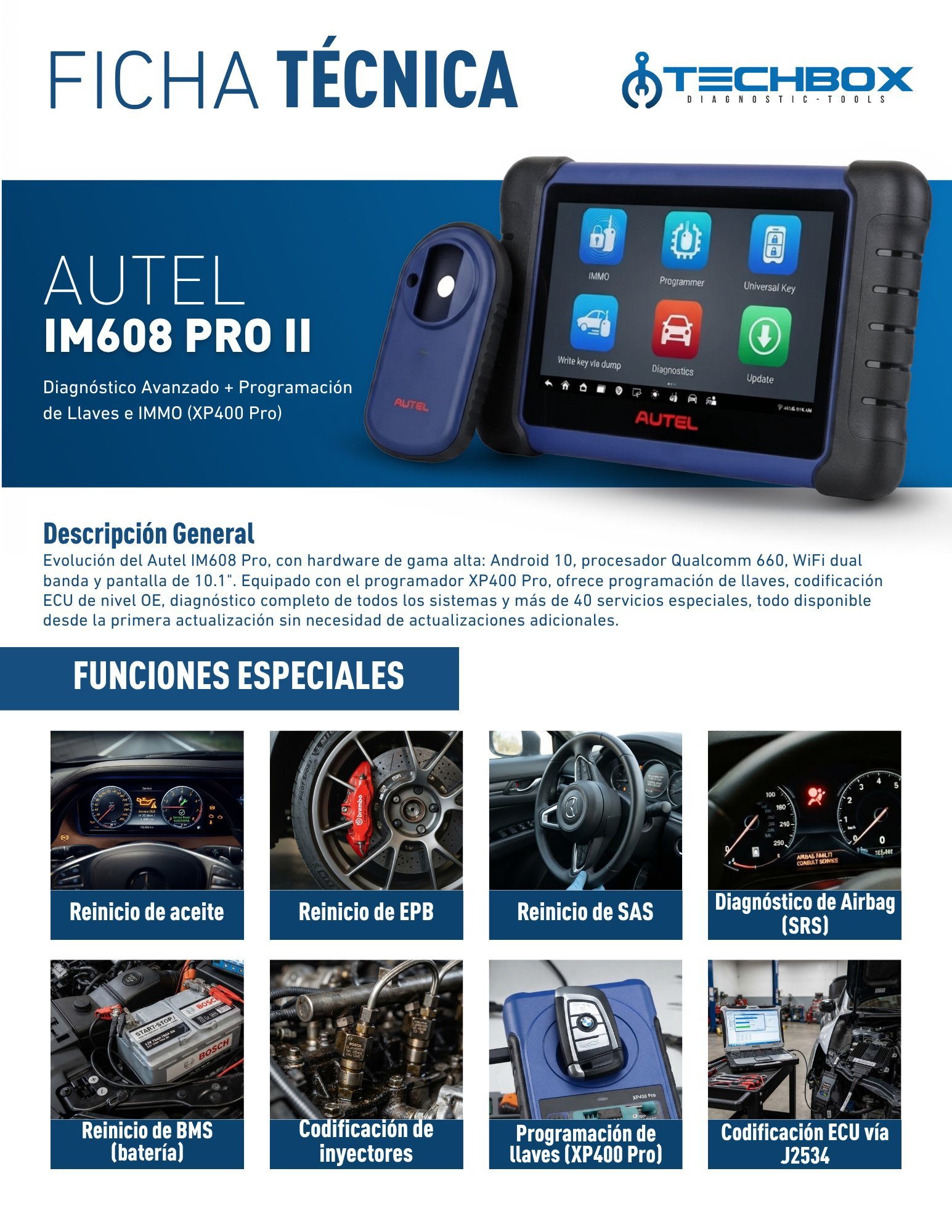 Ficha técnica Autel MaxiIM IM608 PRO II