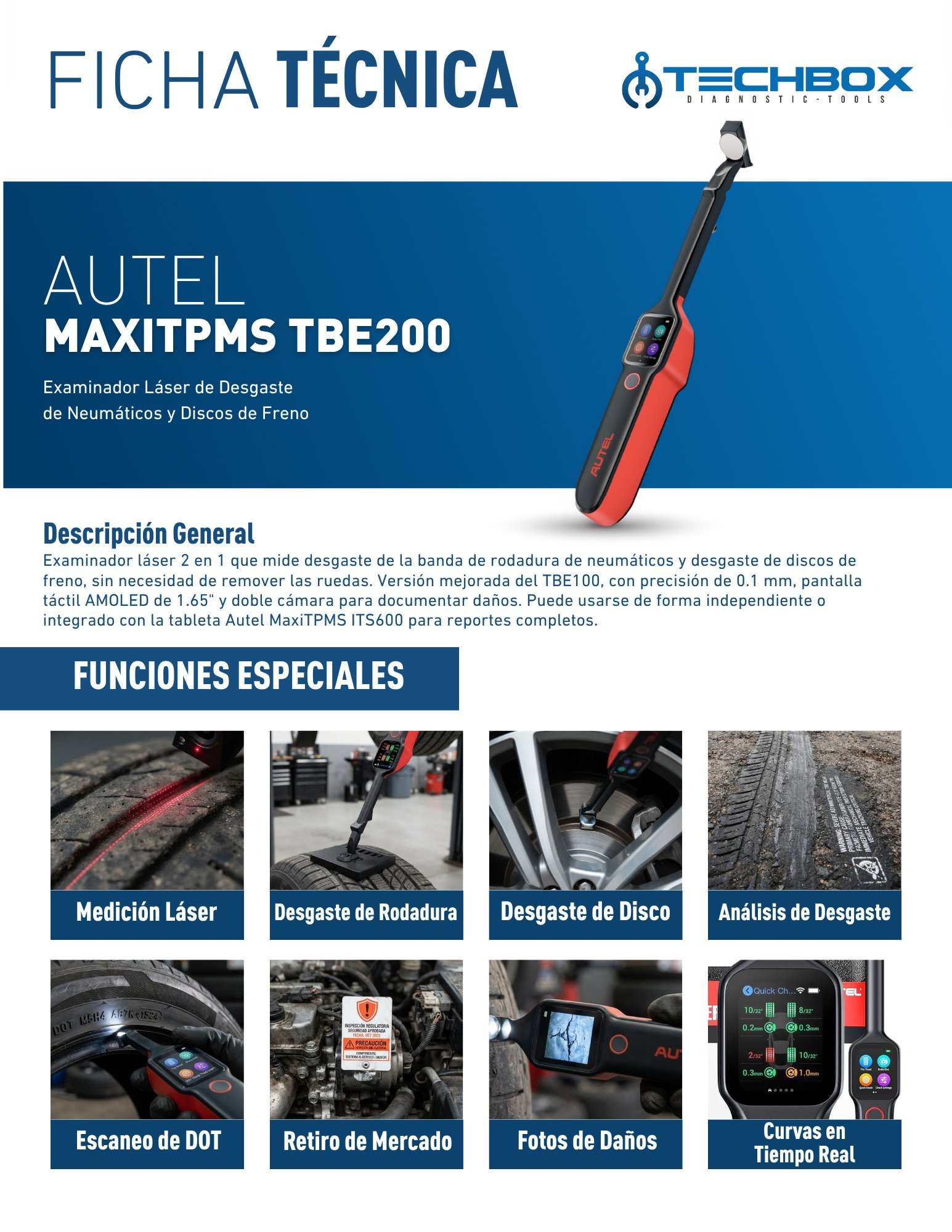 Ficha técnica Autel MaxiTPMS TBE200E