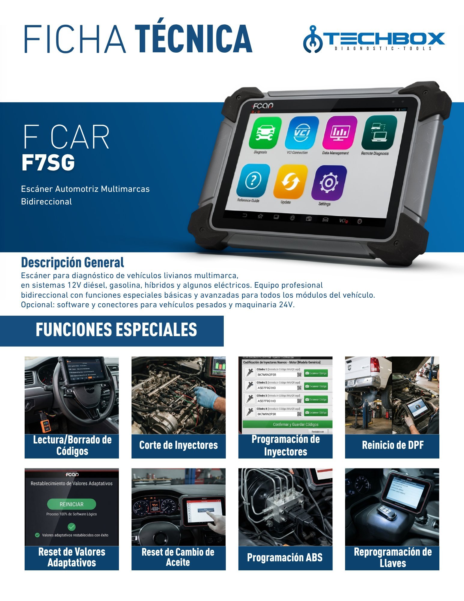 Ficha técnica FCAR F7SG