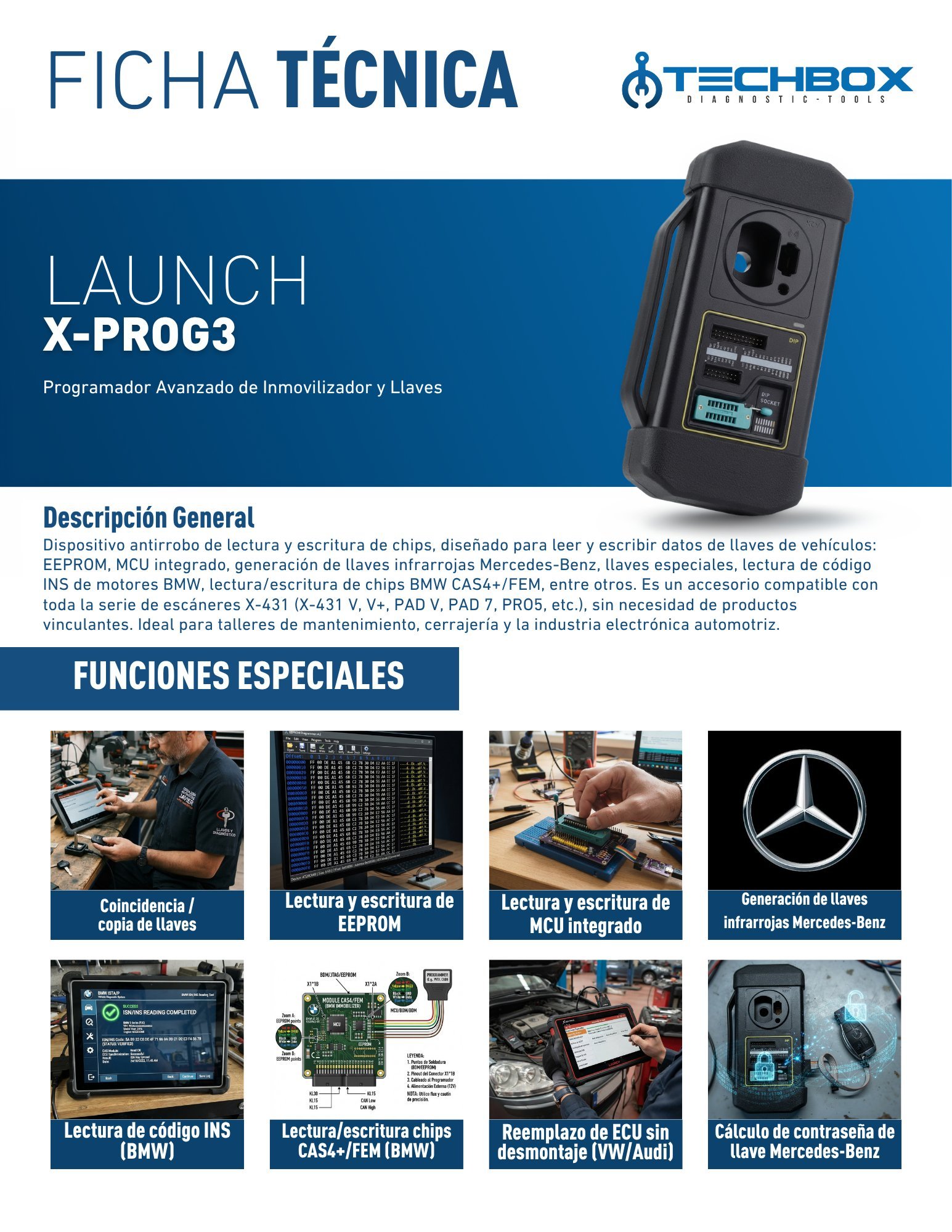 Ficha técnica Launch X-PROG3