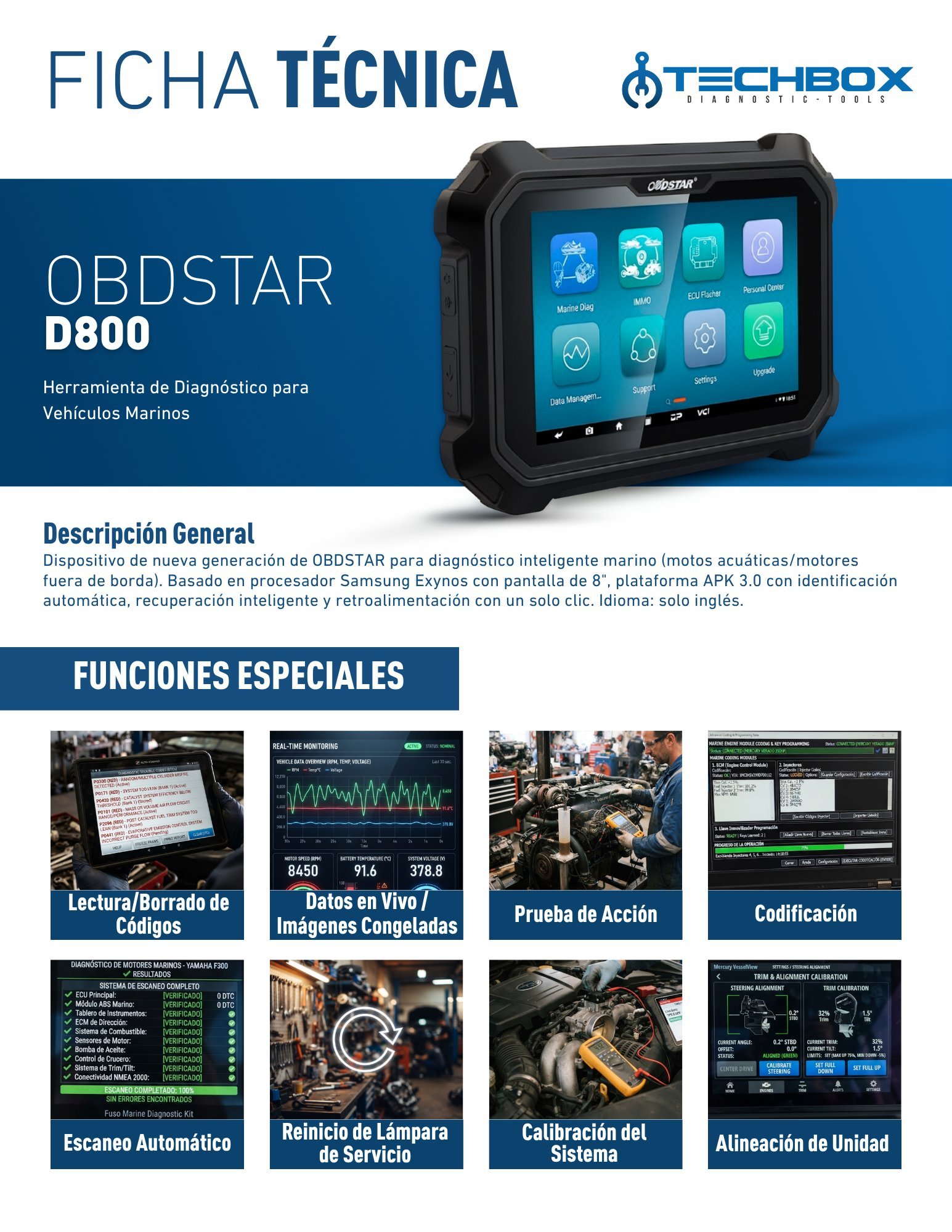 Ficha técnica OBDSTAR D800