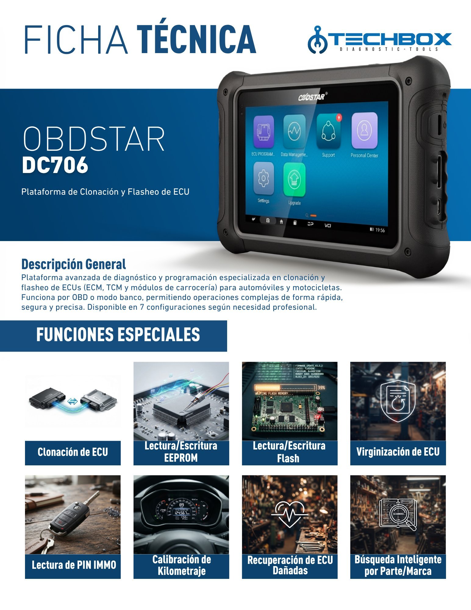 Ficha técnica OBDSTAR DC706