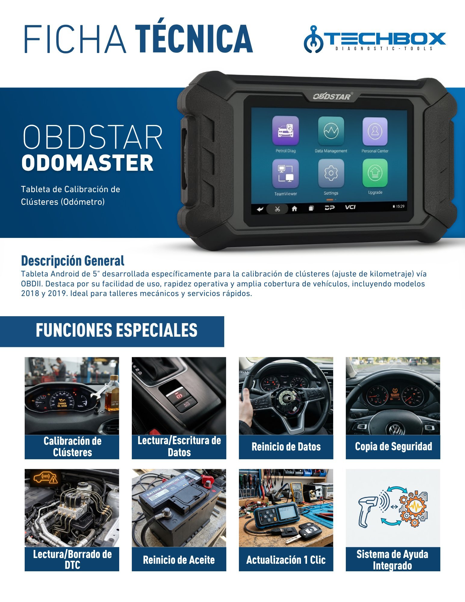 Ficha técnica OBDSTAR Odo Master