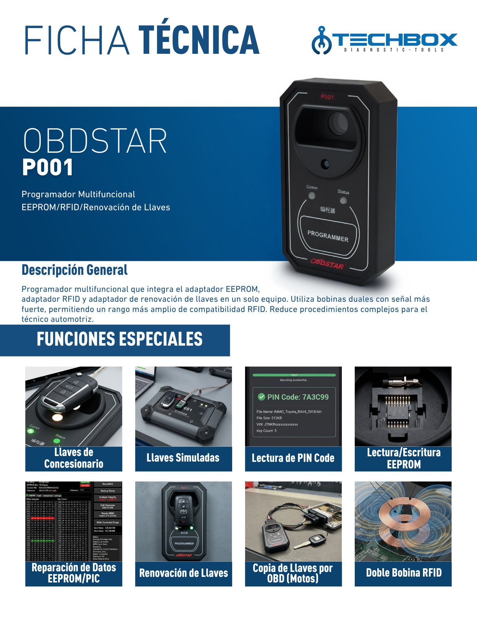 Ficha técnica OBDSTAR P001