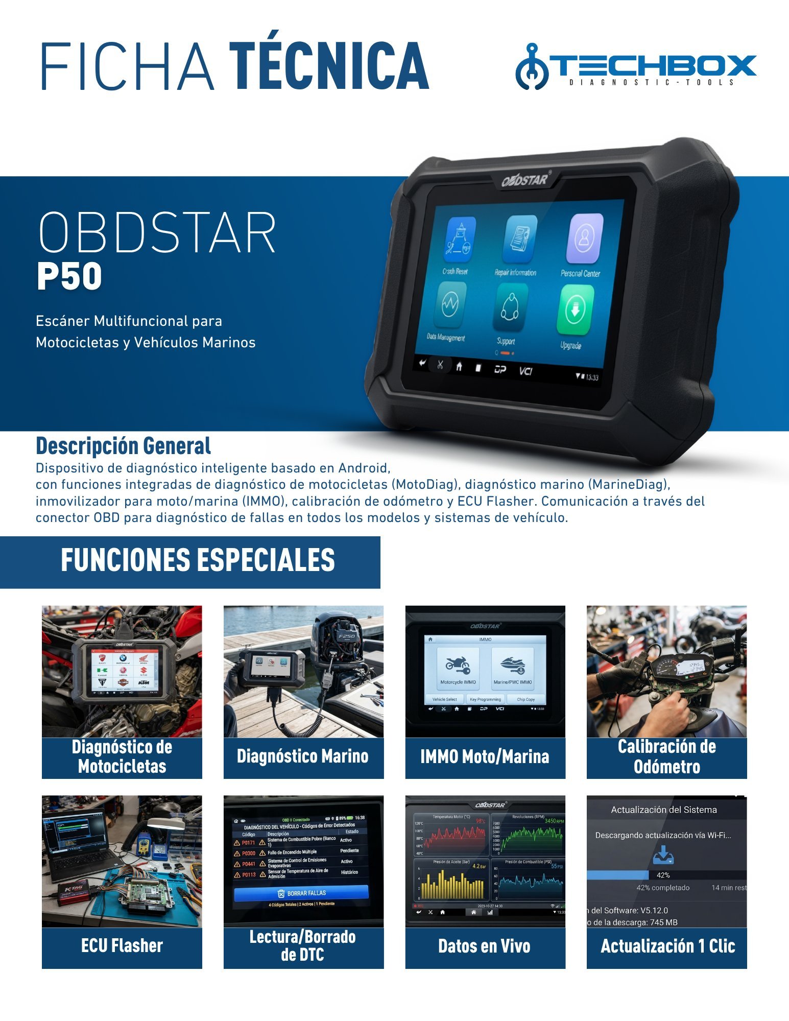 Ficha técnica OBDSTAR P50