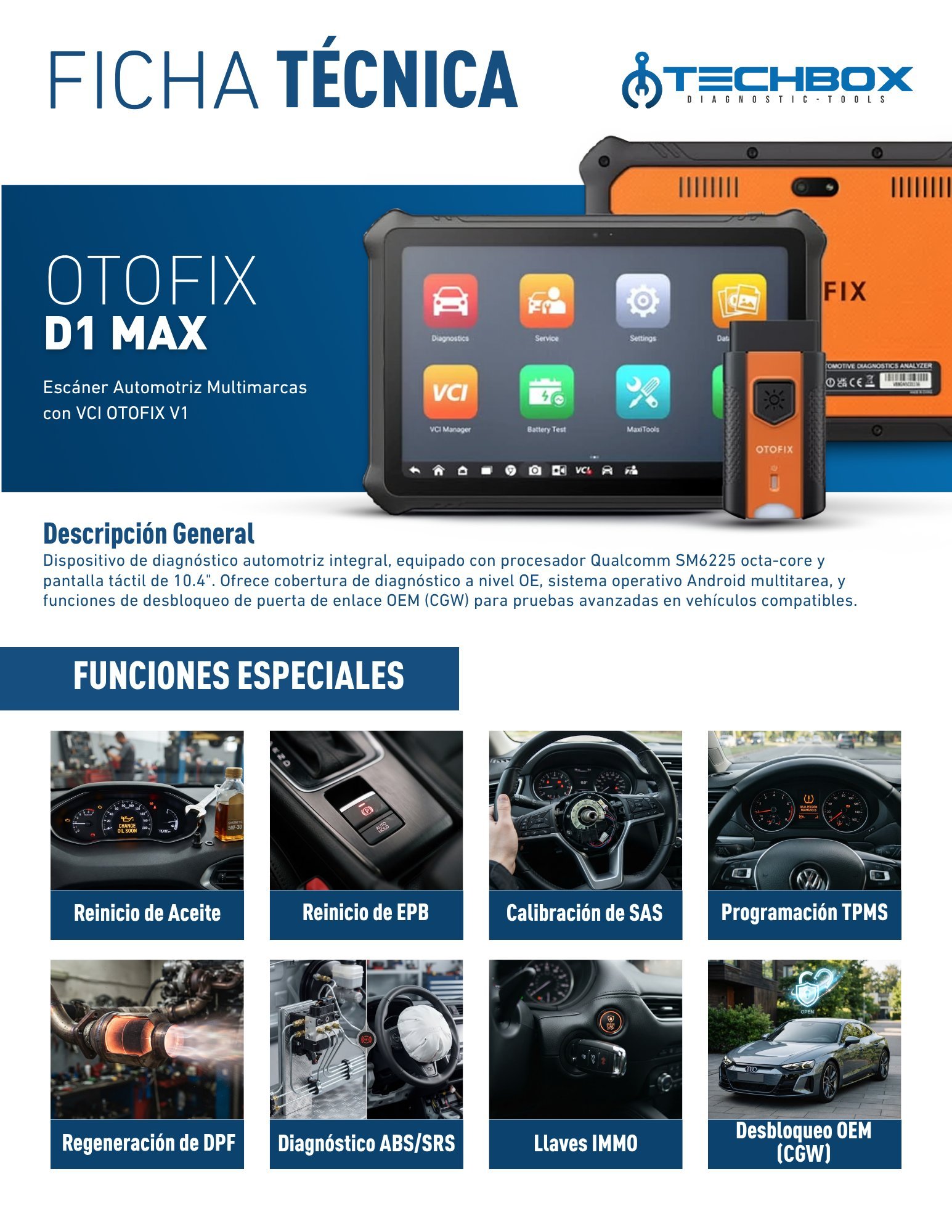 Ficha técnica Otofix D1 Max