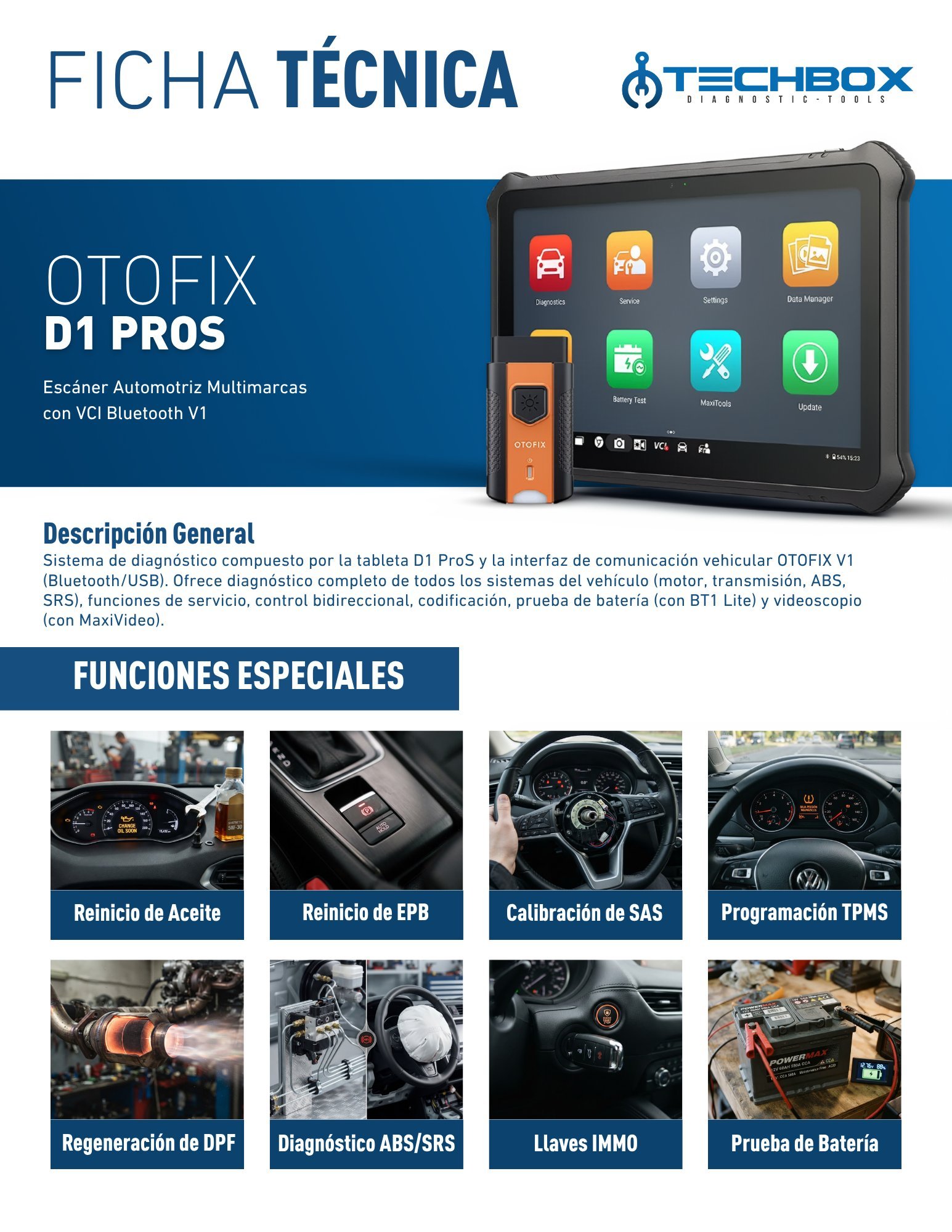 Ficha técnica Otofix D1 ProS